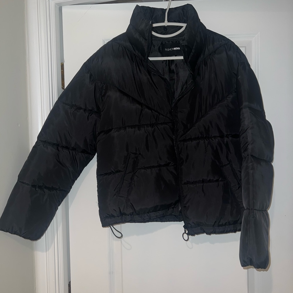 Fashion Nova Charcoal Puffer Jacket